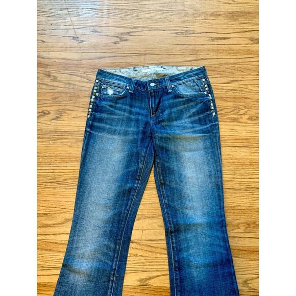 Joe Jeans 28 Honey Fit Curvy Medium Wash Low Rise Bootcut Stud Rhinestone Warhol - Picture 5 of 14